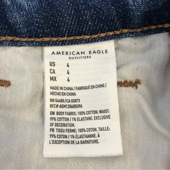 AMERICAN EAGLE Women’s Blue Ripped Short Size 4 - Picture 8 of 8